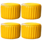 Modern Water Resistant Pouf Pure Color Round Leather Indoor Pouf Lemon Yellow 4 Piece Set Clearhalo 'furn' 'furn_ottomans_poufs' 'Furniture' 'Living Room Furniture' 'Ottomans & Poufs' 'ottomans_poufs' 5943517