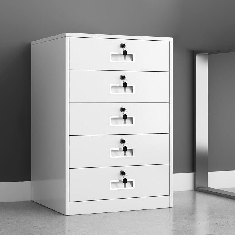 Fireproof File Cabinet Metal Locking Drawers Plain Vertical File Cabinet White 5 Clearhalo 'Filing Cabinets' 'filling_cabinets' 'furn' 'furn_filling_cabinets' 'Furniture' 'Office Furniture' 5943600