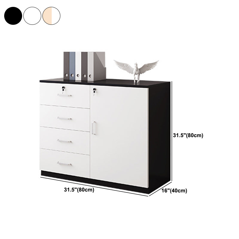 Mobile moderno in legno scaffali di stoccaggio regolabile laterale e cassetti di bloccaggio