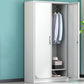 Contemporary Cabinet for Home White Metal Storage Cabinet with Hinged Doors
