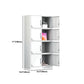 Contemporary Cabinet for Home White Metal Storage Cabinet with Hinged Doors