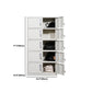Contemporary Cabinet for Home White Metal Storage Cabinet with Hinged Doors