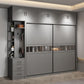 Contemporary Wooden Wardrobe Gray Colour Wardrobe Closet with Sliding Door