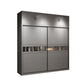 Contemporary Wooden Wardrobe Gray Colour Wardrobe Closet with Sliding Door