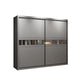 Contemporary Wooden Wardrobe Gray Colour Wardrobe Closet with Sliding Door