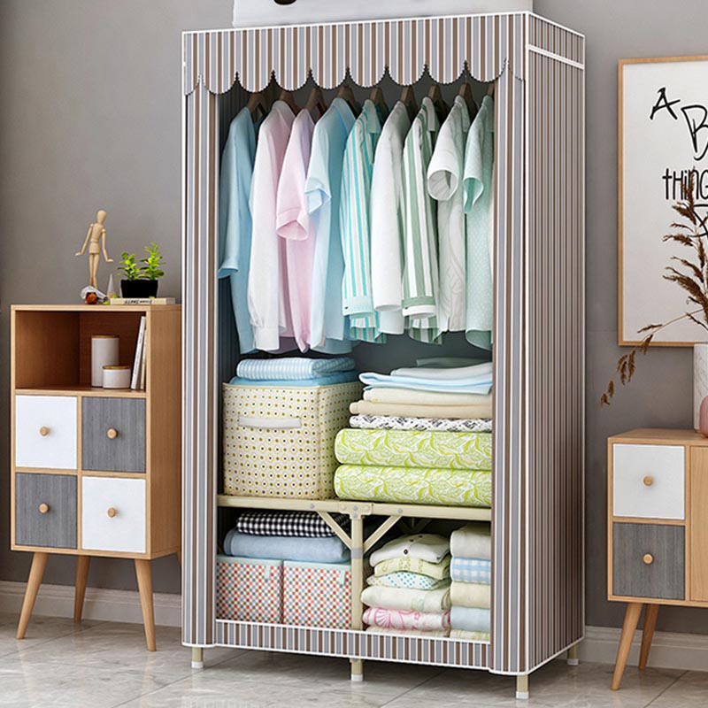 Hedendaagse stijl garderobe stalen slaapkamer garderobe kast met deur