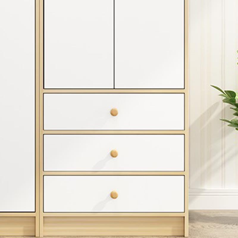 Armario de madera moderno varilla de tela de color blanco incluye armario de armario para el hogar