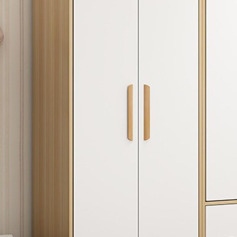 Armario de madera moderno varilla de tela de color blanco incluye armario de armario para el hogar