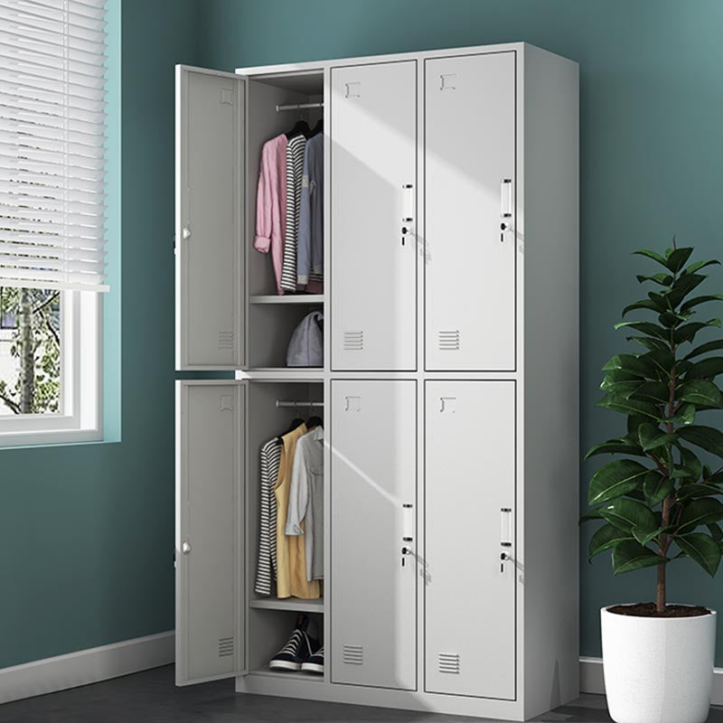 Contemporary Hinged Wardrobe Cabinet Steel Wardrobe Armoire for Home Clearhalo 'Armoires & Wardrobes' 'armoires_wardrobes' 'Bedroom Furniture' 'furn' 'furn_armoires_wardrobes' 'Furniture' 5943978