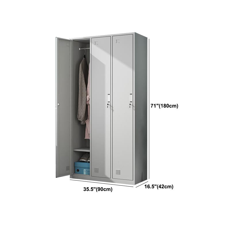 Contemporary Hinged Wardrobe Cabinet Steel Wardrobe Armoire for Home Clearhalo 'Armoires & Wardrobes' 'armoires_wardrobes' 'Bedroom Furniture' 'furn' 'furn_armoires_wardrobes' 'Furniture' 5943980