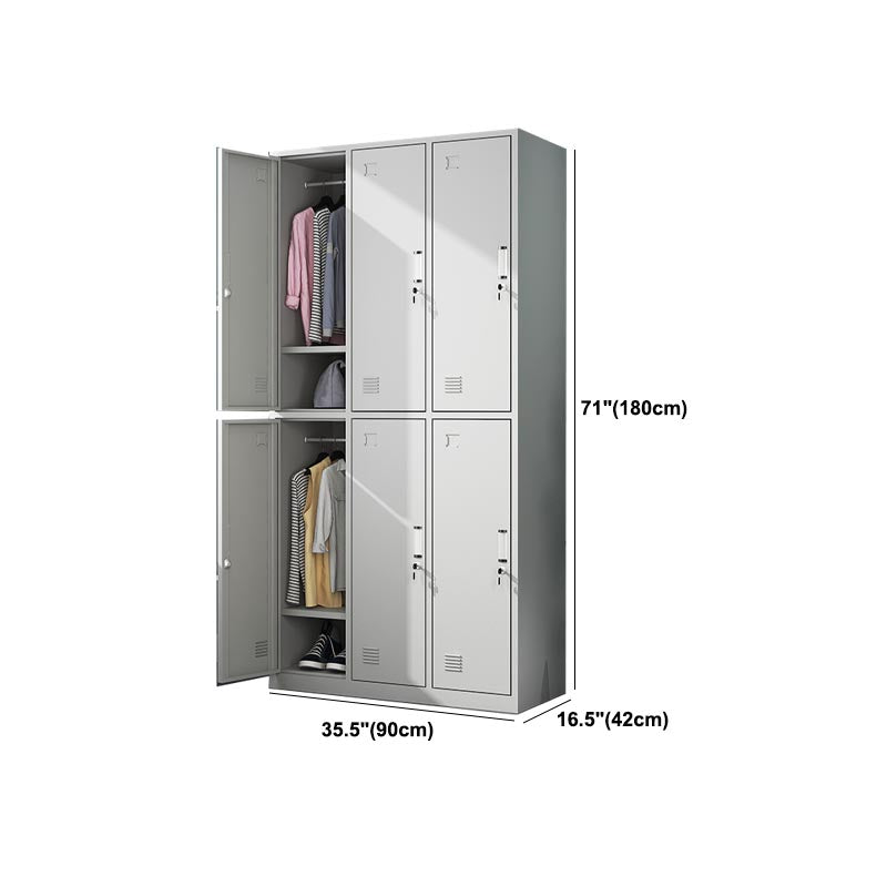 Contemporary Hinged Wardrobe Cabinet Steel Wardrobe Armoire for Home Clearhalo 'Armoires & Wardrobes' 'armoires_wardrobes' 'Bedroom Furniture' 'furn' 'furn_armoires_wardrobes' 'Furniture' 5943983
