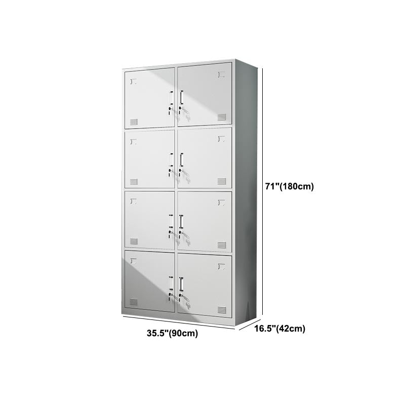 Contemporary Hinged Wardrobe Cabinet Steel Wardrobe Armoire for Home Clearhalo 'Armoires & Wardrobes' 'armoires_wardrobes' 'Bedroom Furniture' 'furn' 'furn_armoires_wardrobes' 'Furniture' 5943984