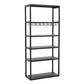 Industrial Floor Wine Shelf Metal Wine Glass Stemware Rack Holder 13.78" Wide Wine Bottle & Glass Rack Black Clearhalo 'furn' 'furn_wine_racks' 'Furniture' 'Kitchen & Dining Furniture' 'Wine Racks' 'wine_racks' 5944095