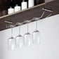 Metal Hanging Wine Glass Rack Modern Glass & Stemware Holder in Chrome 13.8"L x 4.5"W x 2.4"H 1 Piece Clearhalo 'furn' 'furn_wine_racks' 'Furniture' 'Kitchen & Dining Furniture' 'Wine Racks' 'wine_racks' 5944117