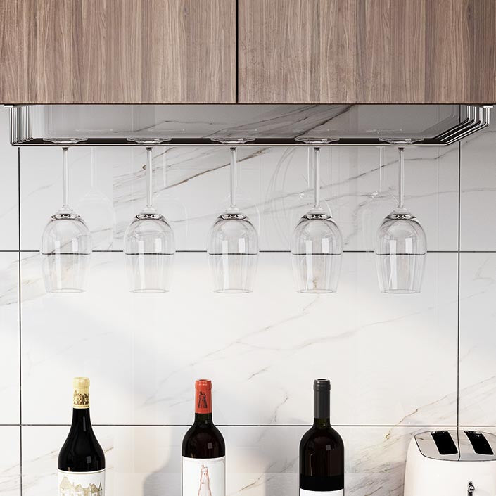 Porta moderna in vetro e stelo in vetro di vino in metallo in Chrome