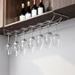 Metal Hanging Wine Glass Rack Modern Glass & Stemware Holder in Chrome 21.7"L x 8.7"W x 2.4"H 1 Piece Clearhalo 'furn' 'furn_wine_racks' 'Furniture' 'Kitchen & Dining Furniture' 'Wine Racks' 'wine_racks' 5944132