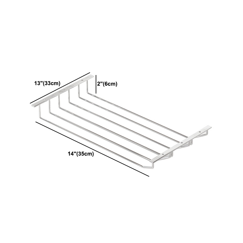 Metal Hanging Wine Glass Rack Modern Glass & Stemware Holder in Chrome Clearhalo 'furn' 'furn_wine_racks' 'Furniture' 'Kitchen & Dining Furniture' 'Wine Racks' 'wine_racks' 5944154
