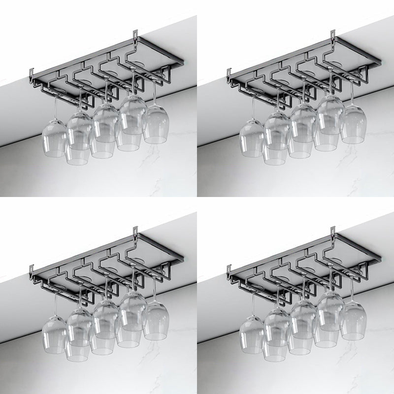 Modern Hanging Glass & Stemware Holder Metal Glass Rack Under Cabinet