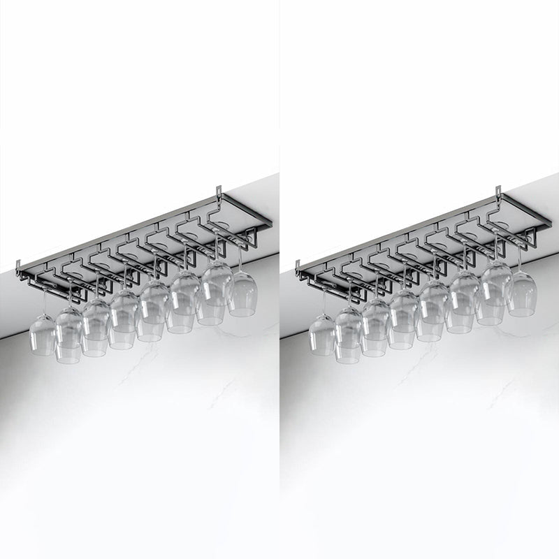 Modern Hanging Glass & Stemware Holder Metal Glass Rack Under Cabinet