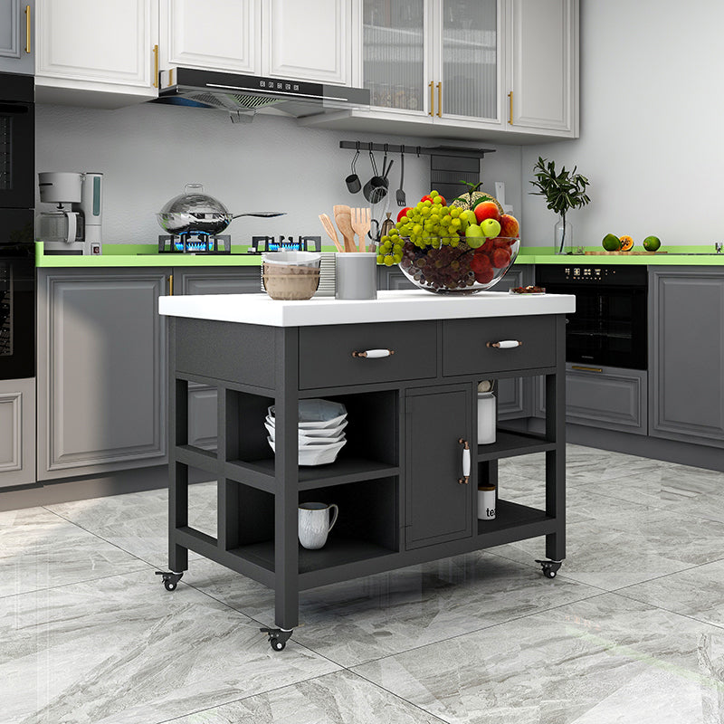 Carrello da cucina rotolante in stile moderno in marmo rettangolare cucina carrello con cassetto