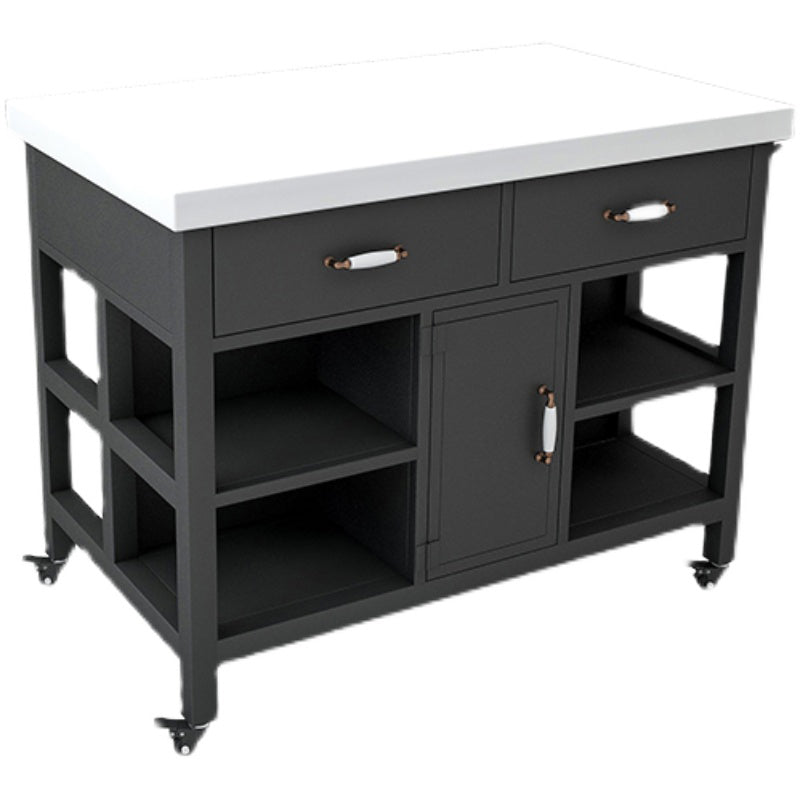Carrello da cucina rotolante in stile moderno in marmo rettangolare cucina carrello con cassetto