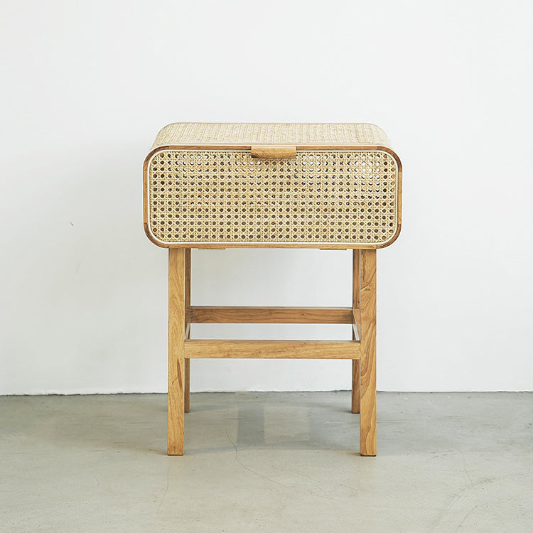 23,62 "Tableau de nuit d'armoire de chevet de rotin avec porte avec porte