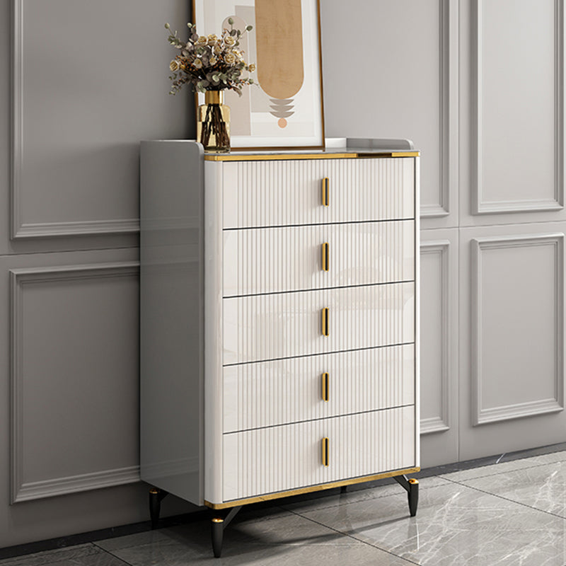 Glam Stone opbergkast slaapkamer kist in wit met laden