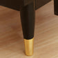 Black Rattan Bed Nightstand Modern Minimalist Bedside Table with Legs