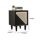 Black Rattan Bed Nightstand Modern Minimalist Bedside Table with Legs