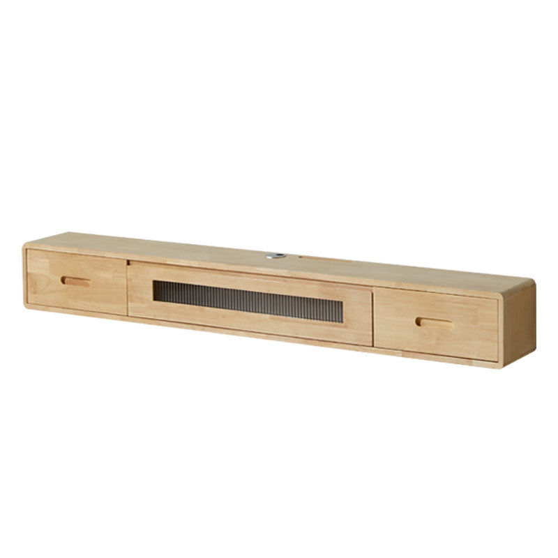 Scandinavian Solid Wood TV Console 2-Drawer 1-Door Floating TV Stand 55.1"L x 9.8"W x 7.9"H Wood Clearhalo 'furn' 'furn_tv_stands_entertainment_centers' 'Furniture' 'Living Room Furniture' 'TV Stands & Entertainment Centers' 'TV Stands & Media Storage Furniture' 'tv_stands_entertainment_centers' 5944569