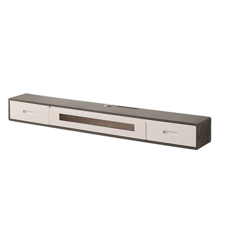 Scandinavian Solid Wood TV Console 2-Drawer 1-Door Floating TV Stand 63"L x 10"W x 8"H White-Gray Clearhalo 'furn' 'furn_tv_stands_entertainment_centers' 'Furniture' 'Living Room Furniture' 'TV Stands & Entertainment Centers' 'TV Stands & Media Storage Furniture' 'tv_stands_entertainment_centers' 5944579