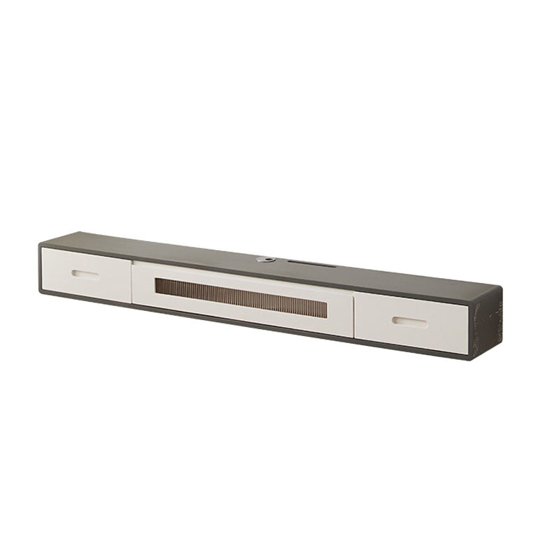 Scandinavian Solid Wood TV Console 2-Drawer 1-Door Floating TV Stand 70.9"L x 9.8"W x 7.9"H White-Gray Clearhalo 'furn' 'furn_tv_stands_entertainment_centers' 'Furniture' 'Living Room Furniture' 'TV Stands & Entertainment Centers' 'TV Stands & Media Storage Furniture' 'tv_stands_entertainment_centers' 5944588