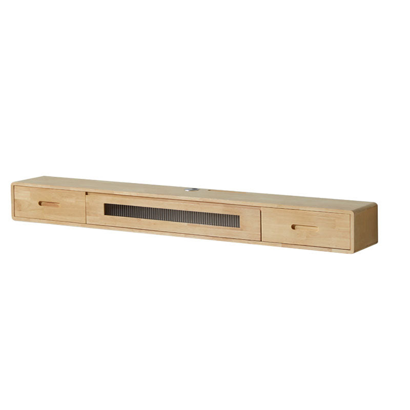 Scandinavian Solid Wood TV Console 2-Drawer 1-Door Floating TV Stand 78.7"L x 9.8"W x 7.9"H Wood Clearhalo 'furn' 'furn_tv_stands_entertainment_centers' 'Furniture' 'Living Room Furniture' 'TV Stands & Entertainment Centers' 'TV Stands & Media Storage Furniture' 'tv_stands_entertainment_centers' 5944594