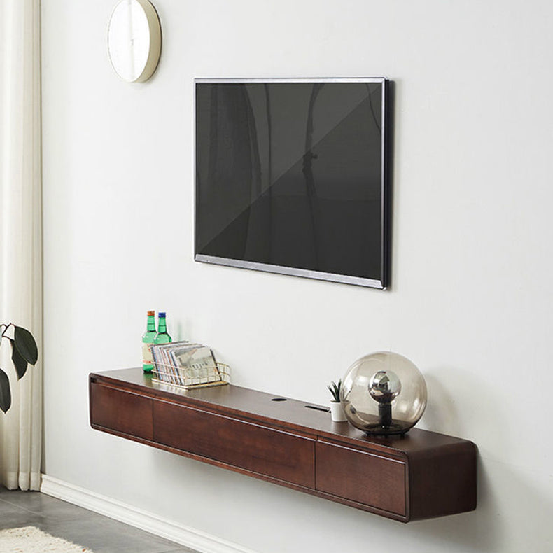 Rubberwood 9.45" D TV Stand Nordic Floating TV Stand with Storage Drawers Clearhalo 'furn' 'furn_tv_stands_entertainment_centers' 'Furniture' 'Living Room Furniture' 'TV Stands & Entertainment Centers' 'TV Stands & Media Storage Furniture' 'tv_stands_entertainment_centers' 5944643