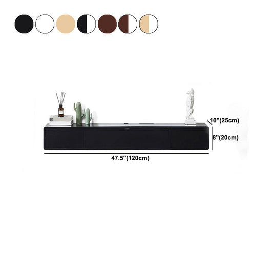 Rubberwood 9.45" D TV Stand Nordic Floating TV Stand with Storage Drawers Clearhalo 'furn' 'furn_tv_stands_entertainment_centers' 'Furniture' 'Living Room Furniture' 'TV Stands & Entertainment Centers' 'TV Stands & Media Storage Furniture' 'tv_stands_entertainment_centers' 5944644