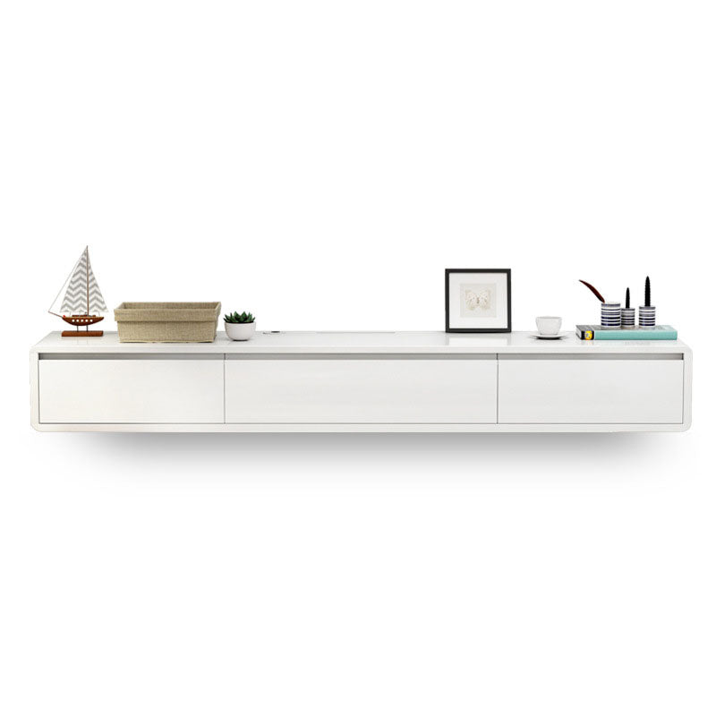 Nordic Wall-Mounted TV Console Solid Wood 2-Drawer Floating TV Stand Console White Clearhalo 'furn' 'furn_tv_stands_entertainment_centers' 'Furniture' 'Living Room Furniture' 'TV Stands & Entertainment Centers' 'TV Stands & Media Storage Furniture' 'tv_stands_entertainment_centers' 5944659