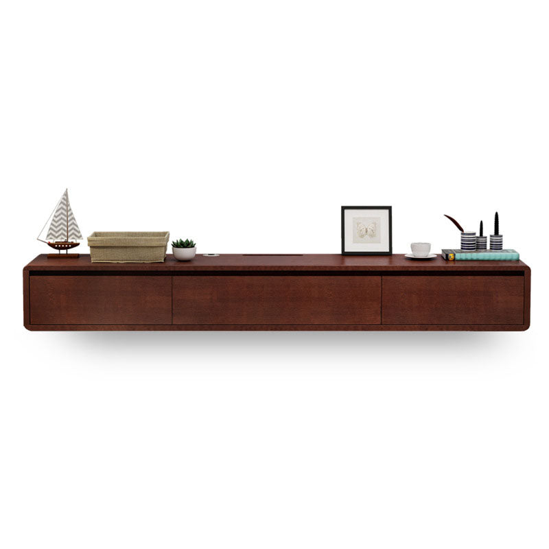 Nordic Wall-Mounted TV Console Solid Wood 2-Drawer Floating TV Stand Console Walnut Clearhalo 'furn' 'furn_tv_stands_entertainment_centers' 'Furniture' 'Living Room Furniture' 'TV Stands & Entertainment Centers' 'TV Stands & Media Storage Furniture' 'tv_stands_entertainment_centers' 5944661