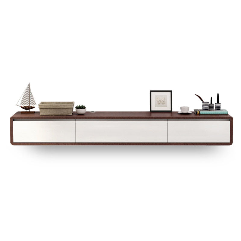Nordic Wall-Mounted TV Console Solid Wood 2-Drawer Floating TV Stand Console Walnut White Clearhalo 'furn' 'furn_tv_stands_entertainment_centers' 'Furniture' 'Living Room Furniture' 'TV Stands & Entertainment Centers' 'TV Stands & Media Storage Furniture' 'tv_stands_entertainment_centers' 5944667