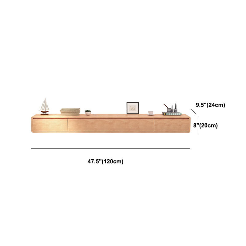 Nordic Wall-Mounted TV Console Solid Wood 2-Drawer Floating TV Stand Console Clearhalo 'furn' 'furn_tv_stands_entertainment_centers' 'Furniture' 'Living Room Furniture' 'TV Stands & Entertainment Centers' 'TV Stands & Media Storage Furniture' 'tv_stands_entertainment_centers' 5944672