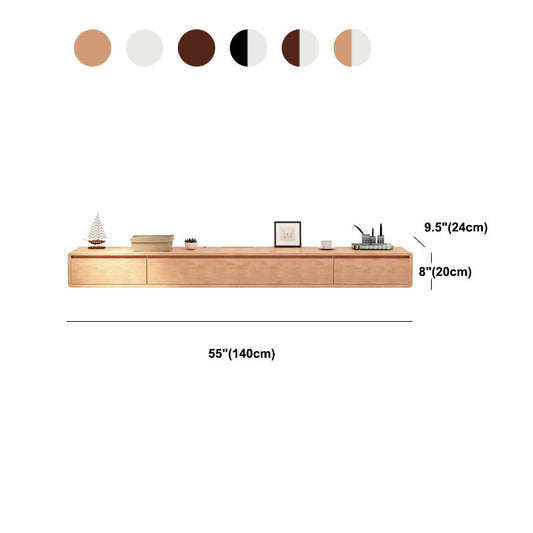 Console TV a parete nordica a parete in legno massiccio a 2 cassetti mobili TV console