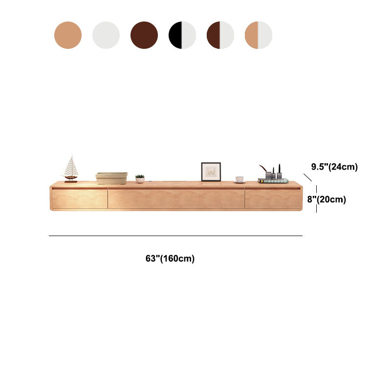 Nordic Wall-Mounted TV Console Solid Wood 2-Drawer Floating TV Stand Console Clearhalo 'furn' 'furn_tv_stands_entertainment_centers' 'Furniture' 'Living Room Furniture' 'TV Stands & Entertainment Centers' 'TV Stands & Media Storage Furniture' 'tv_stands_entertainment_centers' 5944674