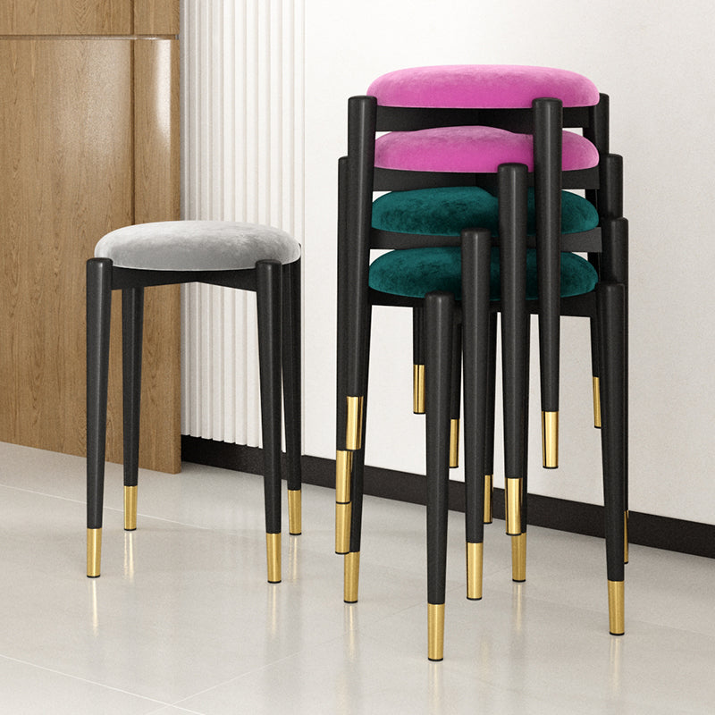 Modern Tear Resistant Pouf Circle Shape Dark Green Velvet Ottoman Clearhalo 'furn' 'furn_ottomans_poufs' 'Furniture' 'Living Room Furniture' 'Ottomans & Poufs' 'ottomans_poufs' 5944677