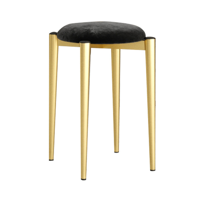 Modern Tear Resistant Pouf Circle Shape Dark Green Velvet Ottoman Black 1 Piece Clearhalo 'furn' 'furn_ottomans_poufs' 'Furniture' 'Living Room Furniture' 'Ottomans & Poufs' 'ottomans_poufs' 5944681