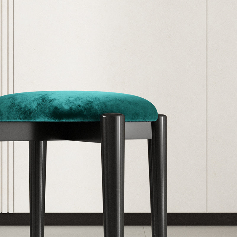 Modern Tear Resistant Pouf Circle Shape Dark Green Velvet Ottoman Clearhalo 'furn' 'furn_ottomans_poufs' 'Furniture' 'Living Room Furniture' 'Ottomans & Poufs' 'ottomans_poufs' 5944689