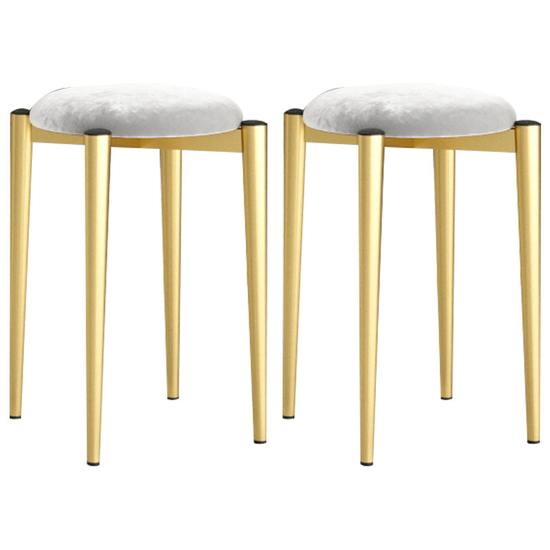 Modern Tear Resistant Pouf Circle Shape Dark Green Velvet Ottoman Grey 2 Piece Set Clearhalo 'furn' 'furn_ottomans_poufs' 'Furniture' 'Living Room Furniture' 'Ottomans & Poufs' 'ottomans_poufs' 5944691