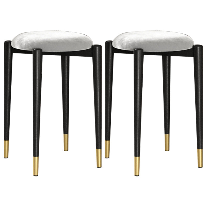 Modern Tear Resistant Pouf Circle Shape Dark Green Velvet Ottoman Dark Gray 2 Piece Set Clearhalo 'furn' 'furn_ottomans_poufs' 'Furniture' 'Living Room Furniture' 'Ottomans & Poufs' 'ottomans_poufs' 5944698