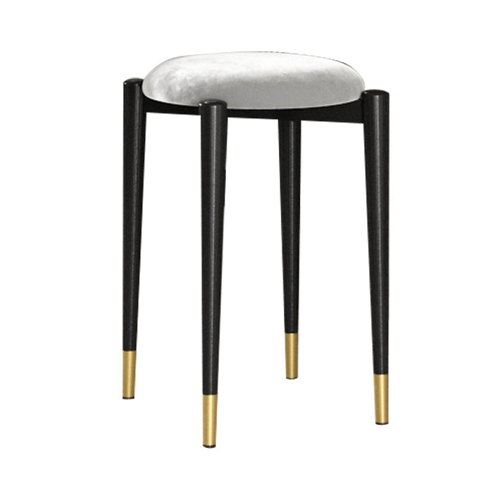 Modern Tear Resistant Pouf Circle Shape Dark Green Velvet Ottoman Dark Gray 1 Piece Clearhalo 'furn' 'furn_ottomans_poufs' 'Furniture' 'Living Room Furniture' 'Ottomans & Poufs' 'ottomans_poufs' 5944699