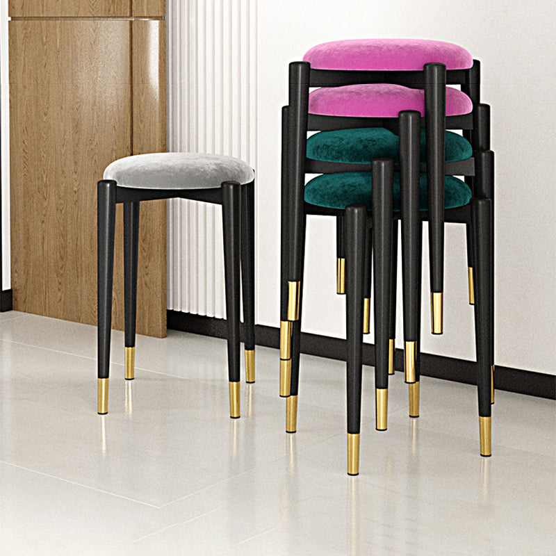 Modern Tear Resistant Pouf Circle Shape Dark Green Velvet Ottoman Clearhalo 'furn' 'furn_ottomans_poufs' 'Furniture' 'Living Room Furniture' 'Ottomans & Poufs' 'ottomans_poufs' 5944702