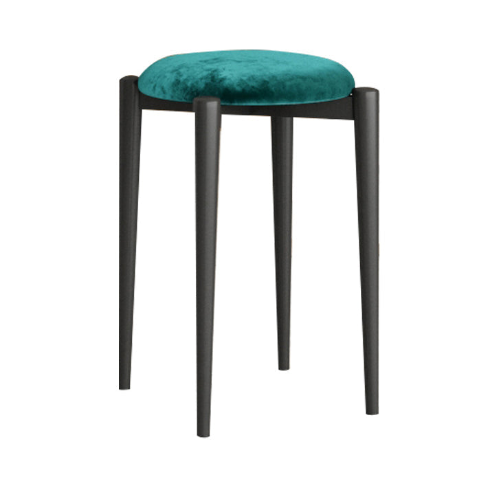 Modern Tear Resistant Pouf Circle Shape Dark Green Velvet Ottoman Army Green 1 Piece Clearhalo 'furn' 'furn_ottomans_poufs' 'Furniture' 'Living Room Furniture' 'Ottomans & Poufs' 'ottomans_poufs' 5944704