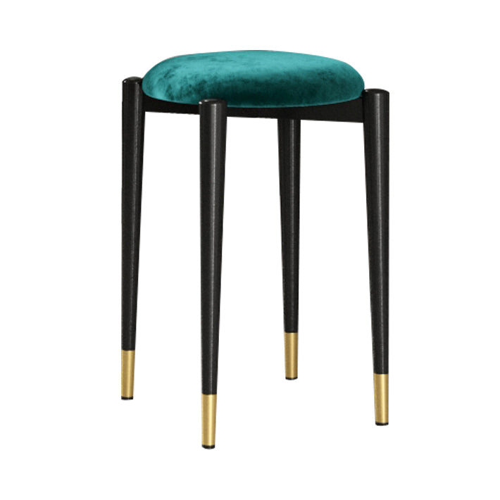 Modern Tear Resistant Pouf Circle Shape Dark Green Velvet Ottoman Dark Army Green 1 Piece Clearhalo 'furn' 'furn_ottomans_poufs' 'Furniture' 'Living Room Furniture' 'Ottomans & Poufs' 'ottomans_poufs' 5944707